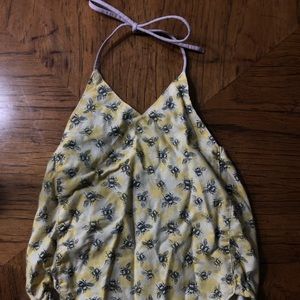 Bumblebee jump suit w/ snap bottom